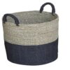 Set of 3 Charcoal & Natural Baskets