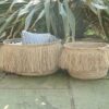 Set of 2 Fringed Baskets Natural