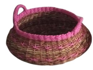 Dark Pink Cross Stitch basket