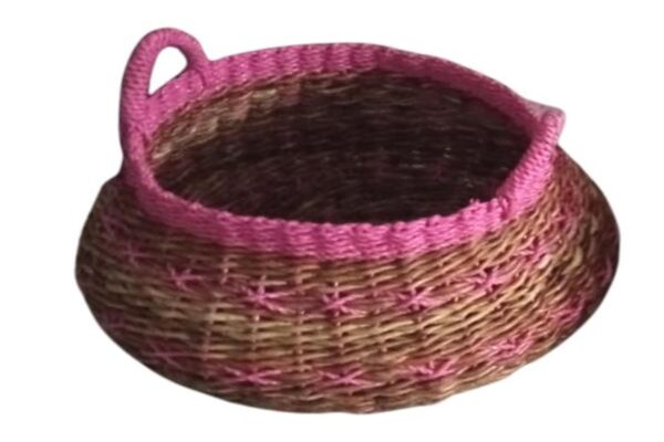 Dark Pink Cross Stitch basket