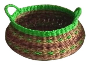 Green Cross Stitch basket
