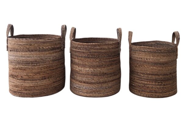 Natural Stitch Basket - Set of 3
