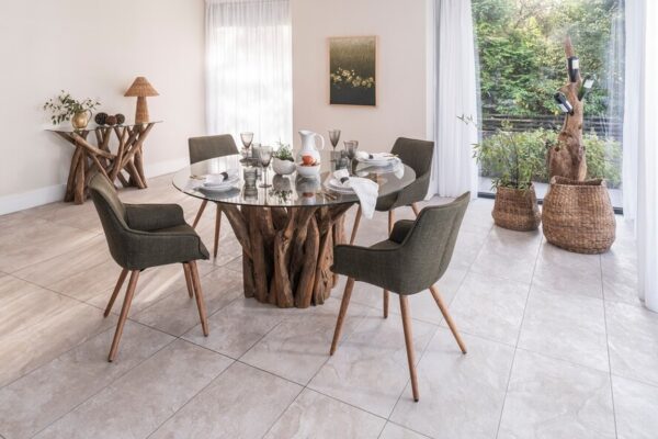 Bude Dining Chair - Olive Green Twill SET OF 2