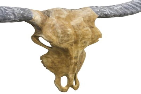 Vegan Hunting Trophy - Bull Head - Grey Horns