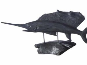 Vegan Fishing Trophy - Marlin Black Wood