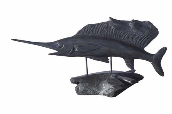 Vegan Fishing Trophy - Marlin Black Wood