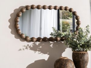 Carob Oval Mirror - Greywash