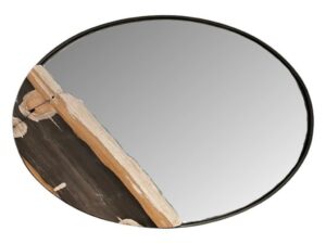 Half Moon Petrified Wood Mirror