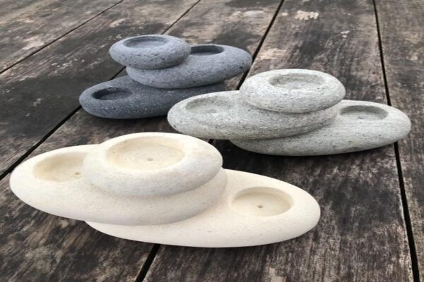 DF-BB-CASA31-LAVA-featured Pebble Tealight Stack - LAVA STONE (pack of 2)