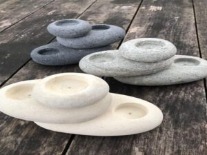 Pebble Tealight Stack - SANDSTONE (pack of 2)