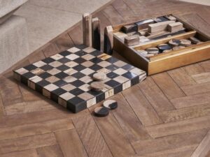 Petrified Wood Chess & Draughts Set