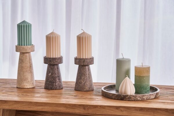 DF-BB-CASA52-featured-1 Rook Small Candlestick - Grey/Brown Marble