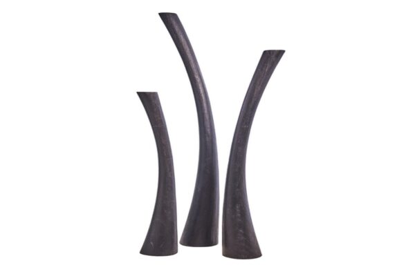 Tusk Tall Candlestick Set of 3- Black