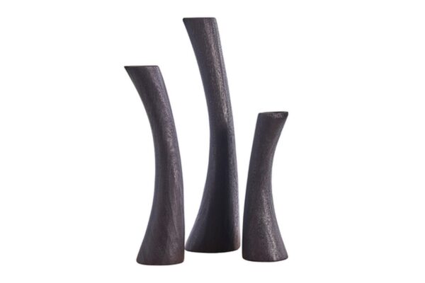 DF-BB-CASA56-S-featured Tusk Small Candlestick -Set of 3- Black