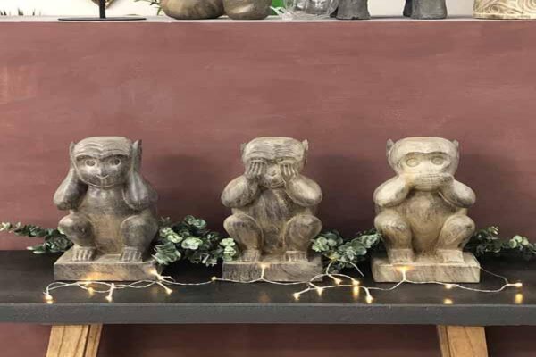 Wooden Set of 3 Wise Monkeys