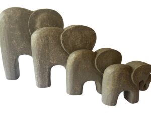 Set of 4 Elephant - Grey