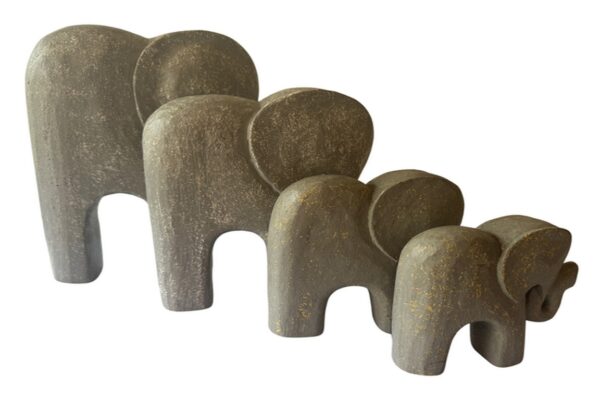 Set of 4 Elephant - Grey