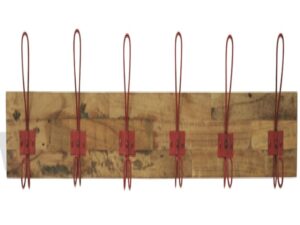 Re-Engineered Red Natural Wood 6 Hooks