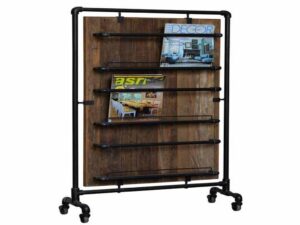 REclaimed Wide Magazine Rack Reclaimed Teak and Pipe