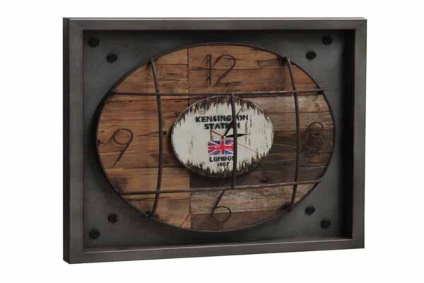 RE-engineered Reclaimed Teak Industrial Wall Clock Kensington Station