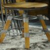 RE-Engineered Wood & Metal Square leg Swivel Stool