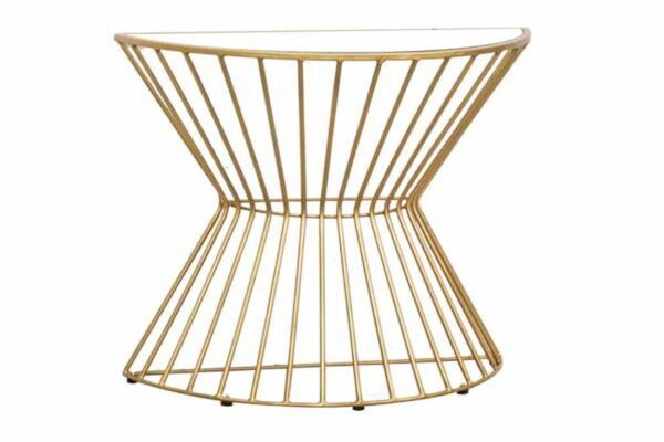Gatsby Demilune Console Gold with Glass Top