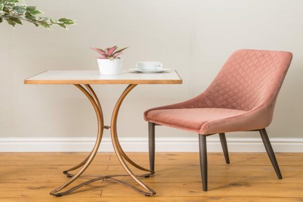 Gatsby Square Cafe Table 60X60 Copper w Ceramic Top