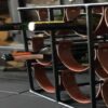 9 bottle leather sling square Wine Rack
