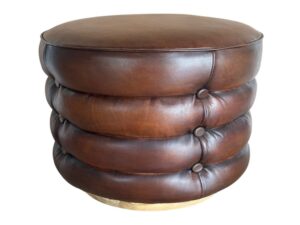 Buttoned Round Pouffe