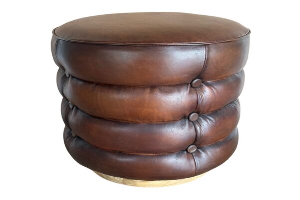 Buttoned Round Pouffe