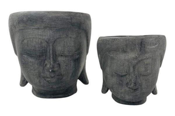 Set of 2 Buddha Head Pot (Set of 2)