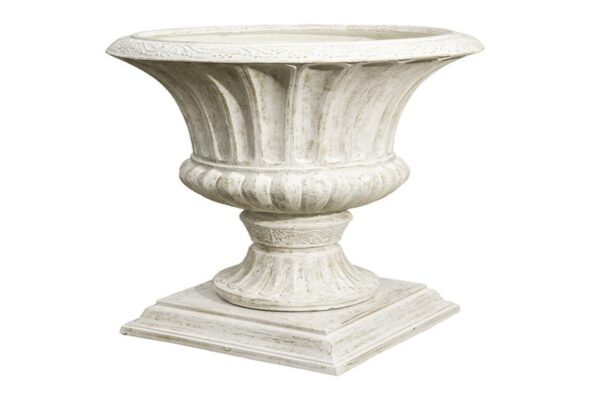 Large Classic French Urn - Antique White Wash
