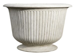 Ribbed Urn XL - Antique White Wash