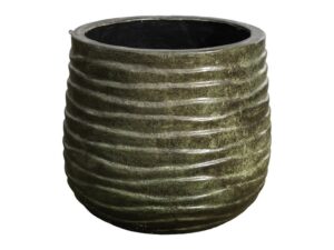 Ribbed Pot - Antique Green