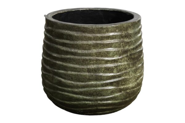 Ribbed Pot - Antique Green