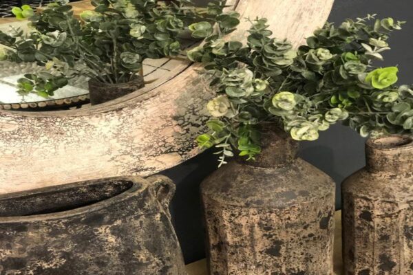 Set of 2 Bottle Vase - Granite