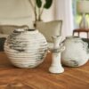 Ribbed Vase - Antique White (Pack of 2)