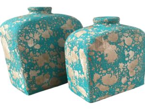 Box Vase Set of 2 - Antique Blue - 2 Sets
