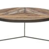 KLEO Boatwood Round Rustic Coffee Table Large