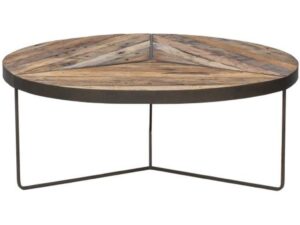 KLEO Boatwood Round Rustic Coffee Table Large