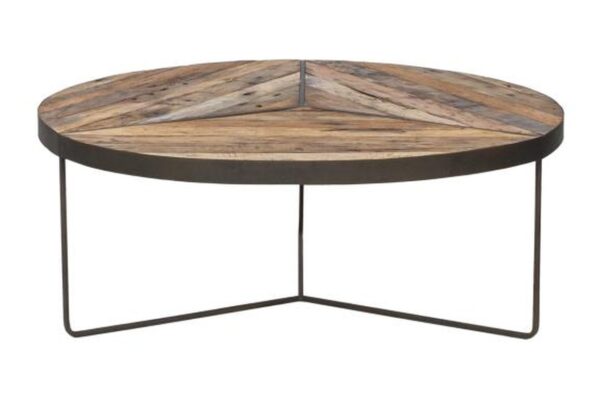 KLEO Boatwood Round Rustic Coffee Table Large