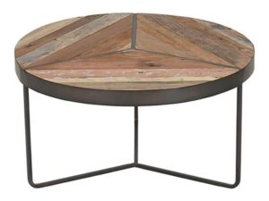 KLEO Boatwood Round Rustic Coffee Table Small