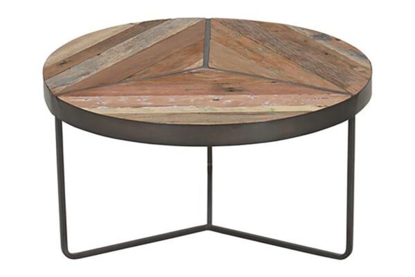 KLEO Boatwood Round Rustic Coffee Table Small