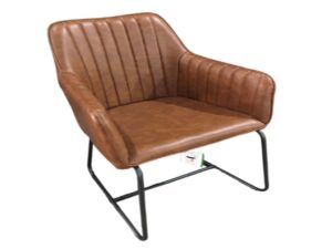 Lancia Dining Chair Vegan Leather Tan SET OF 2