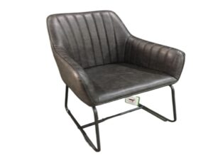 Lancia Dining Chair Vegan Leather Grey SET OF 2