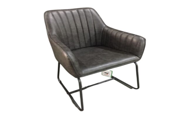 Lancia Dining Chair Vegan Leather Grey SET OF 2