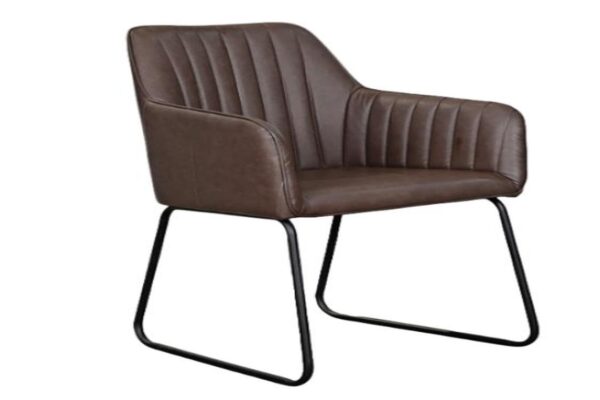 Lancia Dining Chair Vegan Leather Chestnut SET OF 2