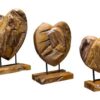 Sienna Teak Heart on Stand  - Set of 3