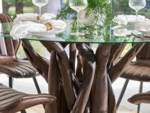 Leila Round Dining Table 130cm CHOCOLATE