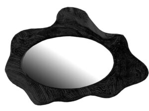 Charcoal Teak Slice Mirror